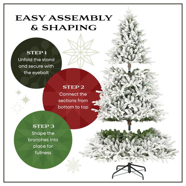 National Tree Company 9 Ft. Pre-Lit Acacia Flocked Slim Tree With Clear Lights