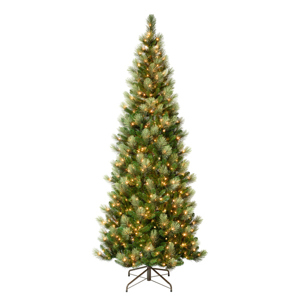 national tree company 9 ft. Pre-Lit Charleston Pine Slim Tree with Clear Lights