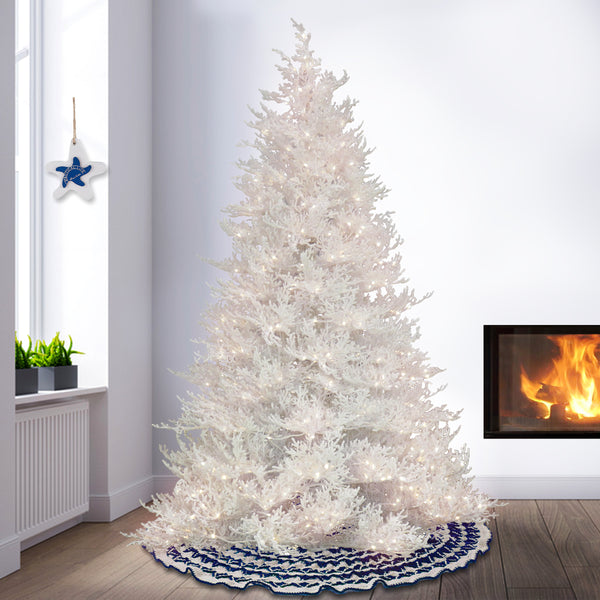 National Tree Company 9 Ft. Pre-Lit Christmas By The Sea Coral Tree With Warm White LED Lights