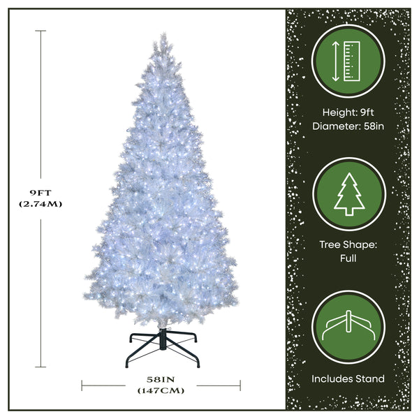 National Tree Company 9 Ft. Pre-Lit Christmas Crystal Pine Tree With LED Lights