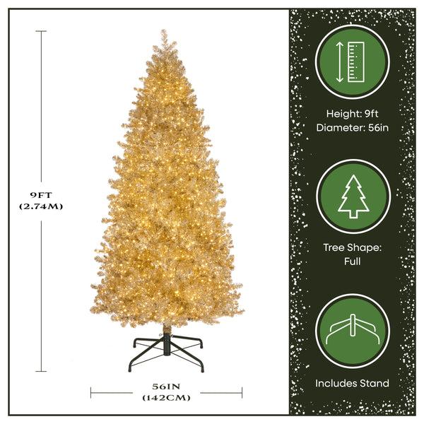 National Tree Company 9 Ft. Pre-Lit Christmas Platinum Metallic Tree