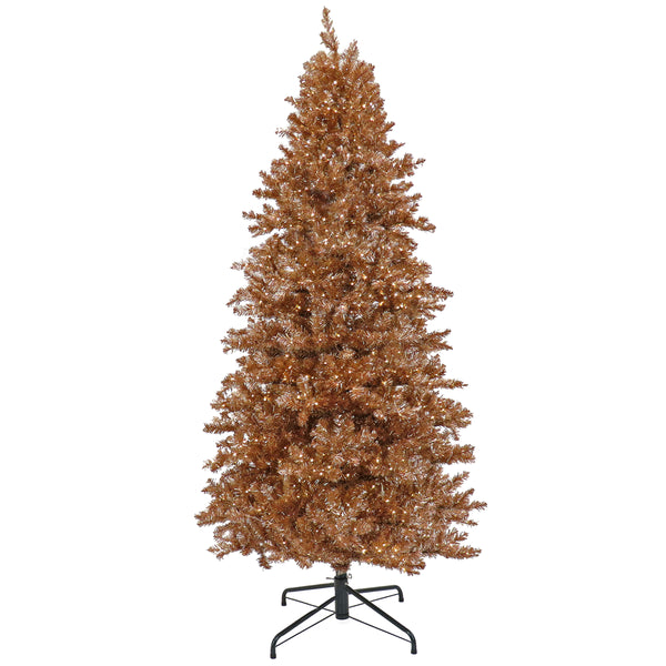 national tree company 9 ft. Pre-Lit Christmas Rose Gold Metallic Tree