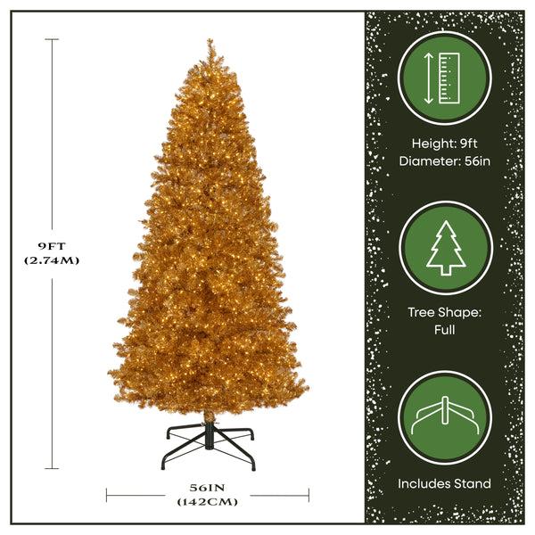 National Tree Company 9 Ft. Pre-Lit Christmas True Gold Metallic Tree