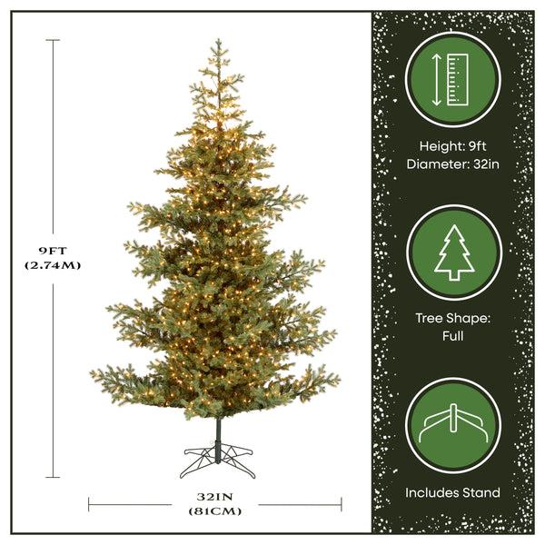 National Tree Company 9 Ft. Pre-Lit Decorator Tree With PowerConnect Clear Lights