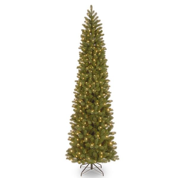 national tree company 9 ft. Pre-Lit Downswept Douglas Fir Pencil Slim Tree with Dual Color LED Lights