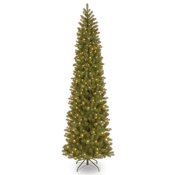 national tree company 9 ft. Pre-Lit Downswept Douglas Fir Pencil Slim Tree with Clear Lights