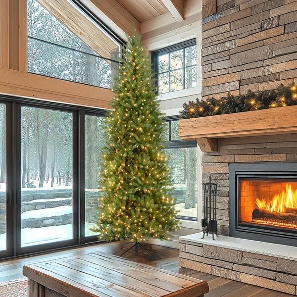 National Tree Company 9 Ft. Pre-Lit Dunhill Fir Slim Tree With Clear Lights