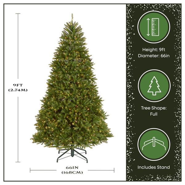 National Tree Company 9 Ft. Pre-Lit Dunhill Fir Tree With 900 Clear Lights
