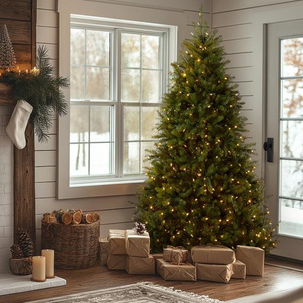 National Tree Company 9 Ft. Pre-Lit Dunhill Fir Tree With Dual Color LED Lights