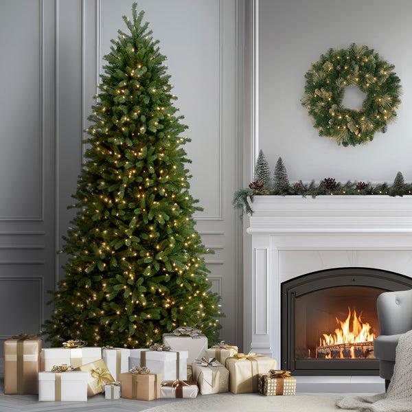 National Tree Company 9 Ft. Pre-Lit Jersey Fraser Fir Slim Tree With Clear Lights