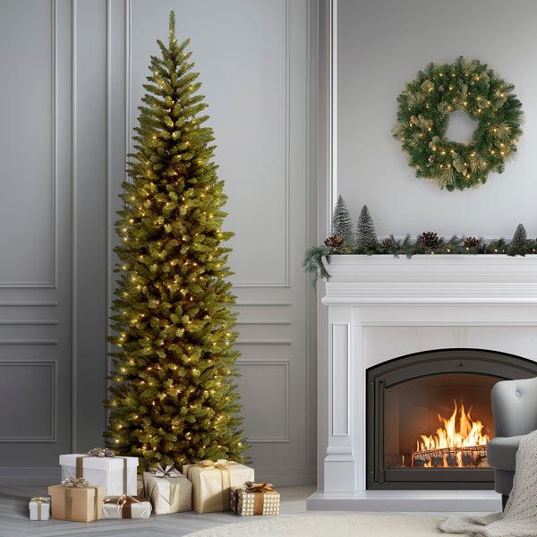 National Tree Company 9 Ft. Pre-Lit Kingswood Fir Pencil Tree With Clear Lights