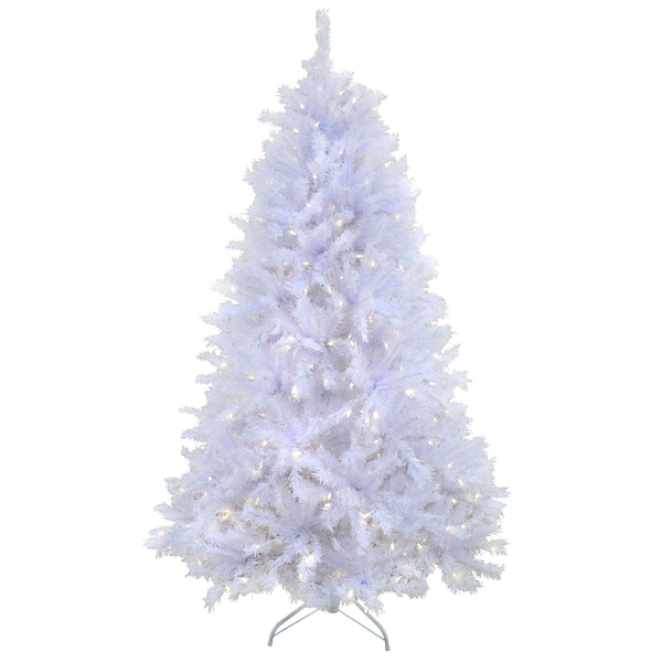 national tree company 9 ft. Pre-Lit Millville White Tree with PowerConnect Dual Color LED Lights