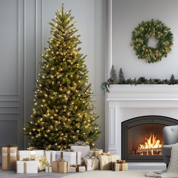 National Tree Company 9 Ft. Pre-Lit Natural Fraser Fir Slim Tree With Clear Lights