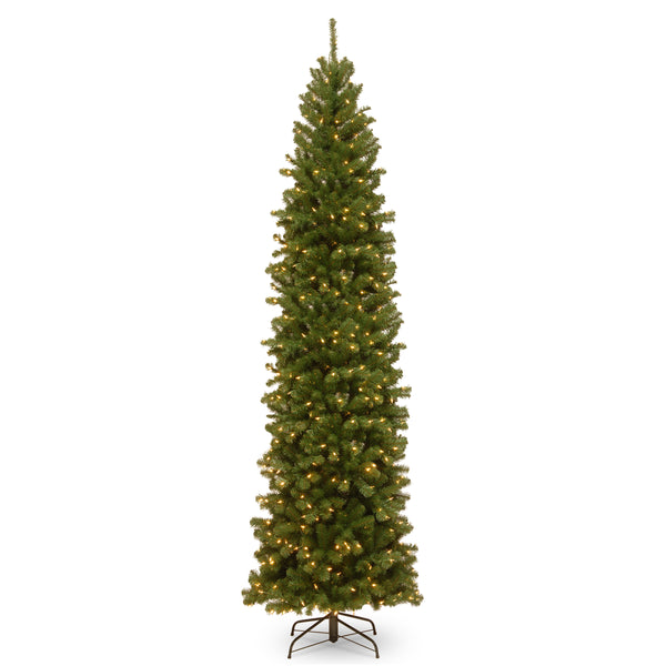national tree company 9 ft. Pre-Lit North Valley Spruce Pencil Slim Tree with Clear Lights