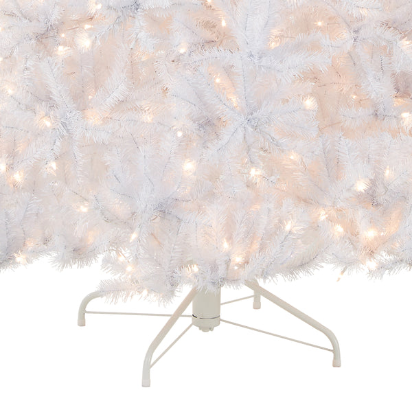 National Tree Company 9 Ft. Pre-Lit North Valley Spruce White Tree With Clear Lights