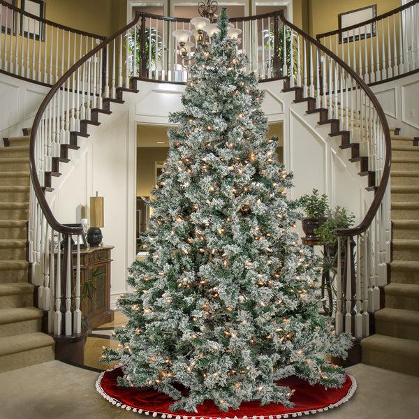 National Tree Company 9 Ft. Pre-Lit Snowy Crestview Tree With Clear Lights