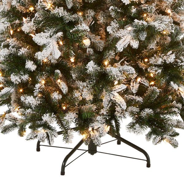 National Tree Company 9 Ft. Pre-Lit Snowy Everest Fir Medium Tree With Clear Lights
