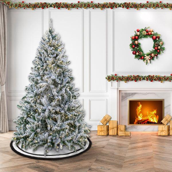 National Tree Company 9ft. Pre-Lit Snowy Hudson Hinged Tree With PowerConnect Warm White LED Lights