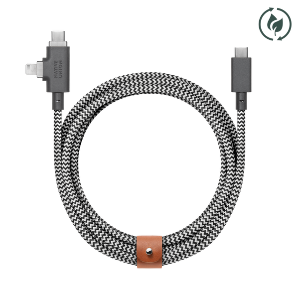 Native Union Belt Cable Duo Pro 240W (USB-C To USB-C & Lightning)