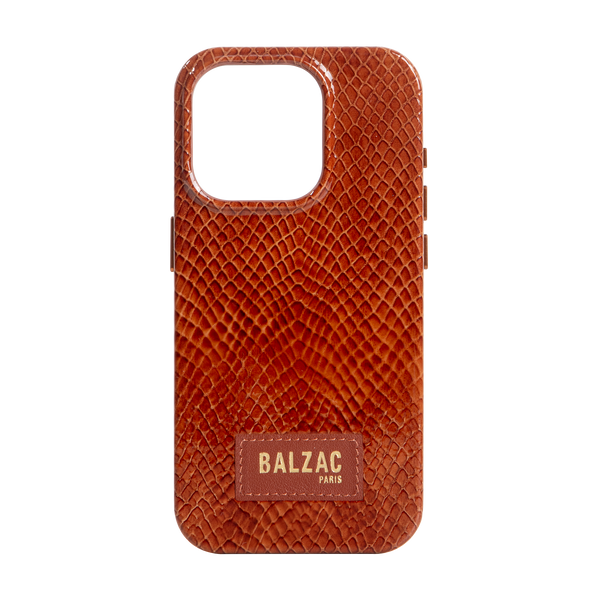 native union Embossed Cognac Case for iPhone 15