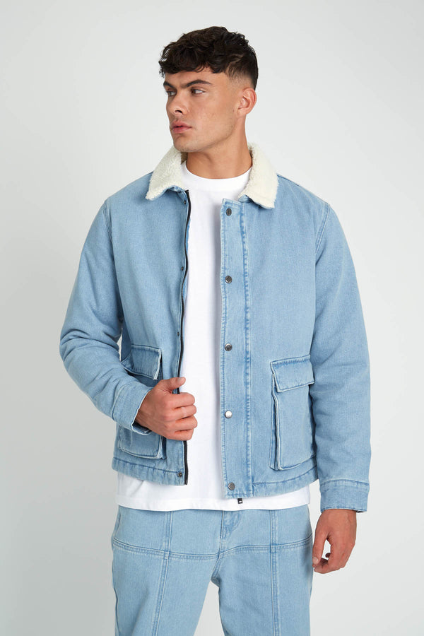Native Youth ALFONSO DENIM JACKET WITH SHERPA COLLAR