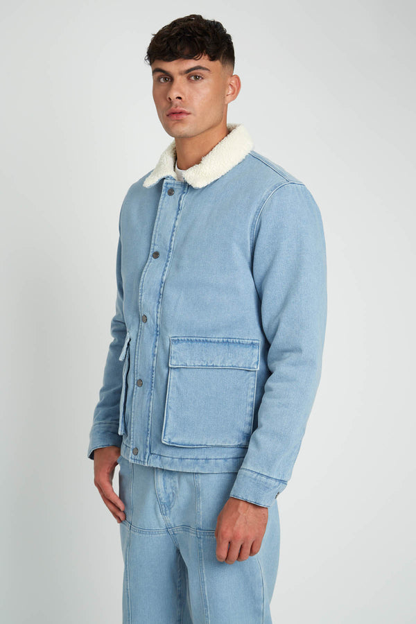 Native Youth ALFONSO DENIM JACKET WITH SHERPA COLLAR
