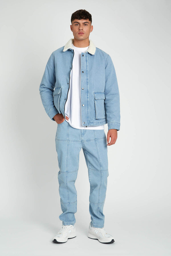 native youth ALFONSO DENIM JACKET WITH SHERPA COLLAR