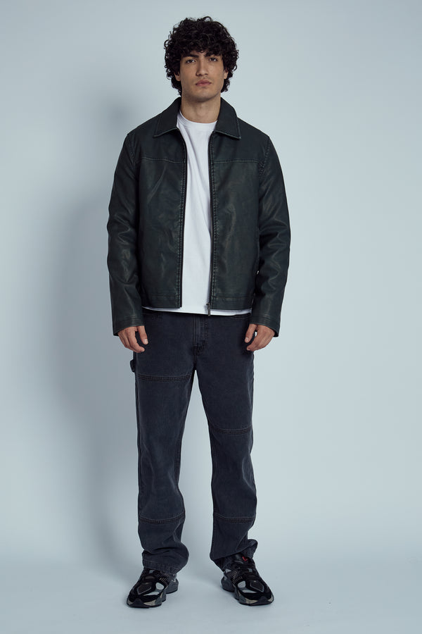 Native Youth ALMOS WASHED EFFECT VEGAN LEATHER JACKET