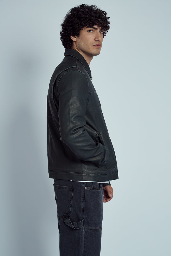Native Youth ALMOS WASHED EFFECT VEGAN LEATHER JACKET
