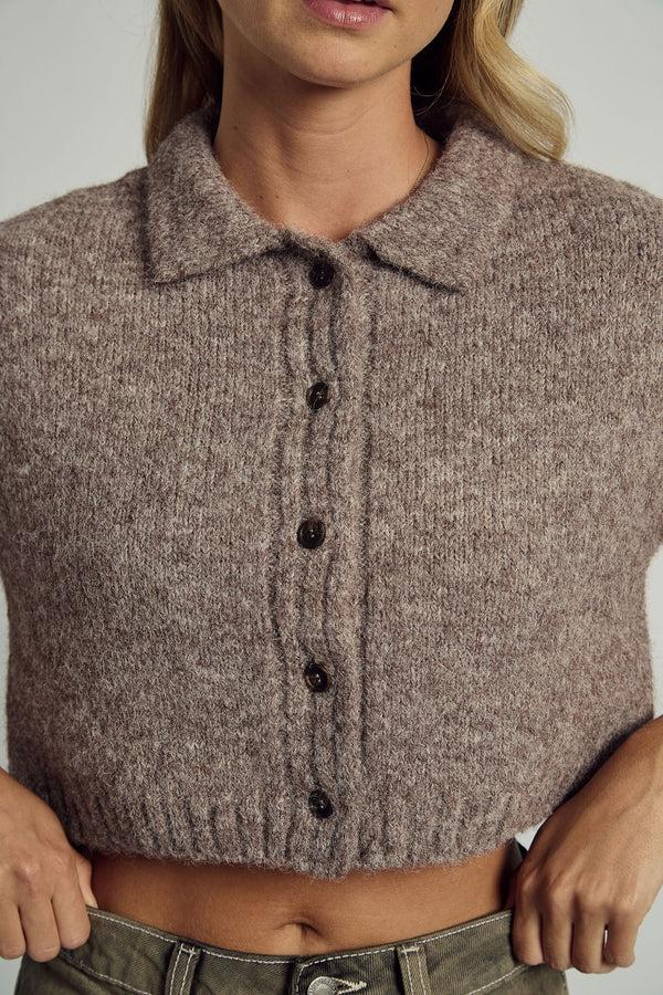 Native Youth BROOKYLN SOFT FLUFF CROPPED KNITTED CARDIGAN