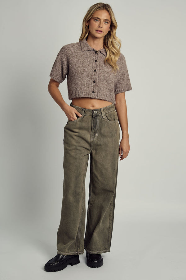 Native Youth BROOKYLN SOFT FLUFF CROPPED KNITTED CARDIGAN