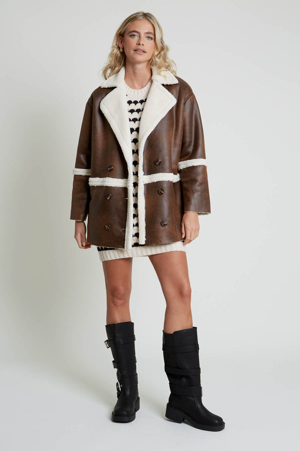 Native Youth CAMELA KNITTED MINI DRESS IN TEXTURED STRIPE