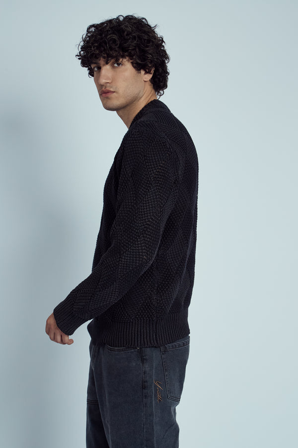 Native Youth CAMPBELL KNITTED ACID WASH WAVE JUMPER