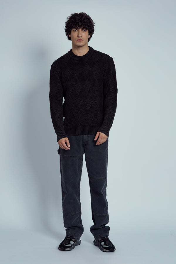 Native Youth CAMPBELL KNITTED ACID WASH WAVE JUMPER