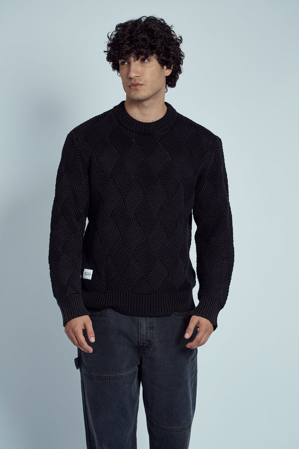 native youth CAMPBELL KNITTED ACID WASH WAVE JUMPER