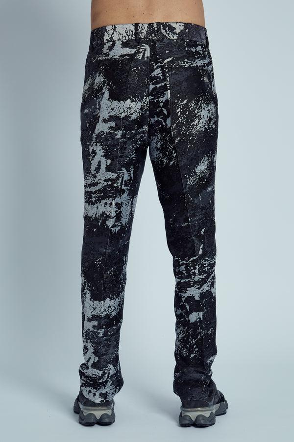 Native Youth CASTELLAN MARBLE EFFECT JACQUARD TROUSERS
