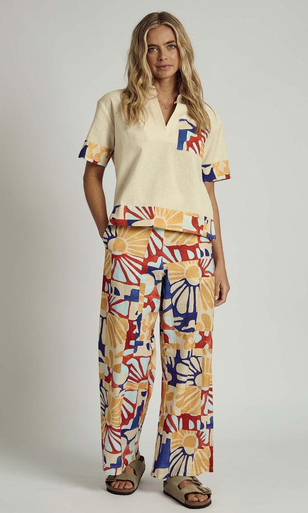 Native Youth COLLAGECLIPSE BOLD BLOOM WIDE LEG PRINTED TROUSER CO-ORD IN MULTI