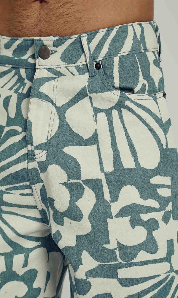 Native Youth COLLAGECLIPSE LASER PRINTED DENIM SHORT