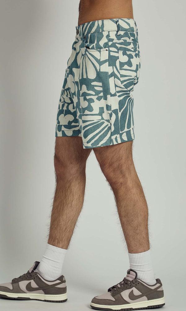 Native Youth COLLAGECLIPSE LASER PRINTED DENIM SHORT