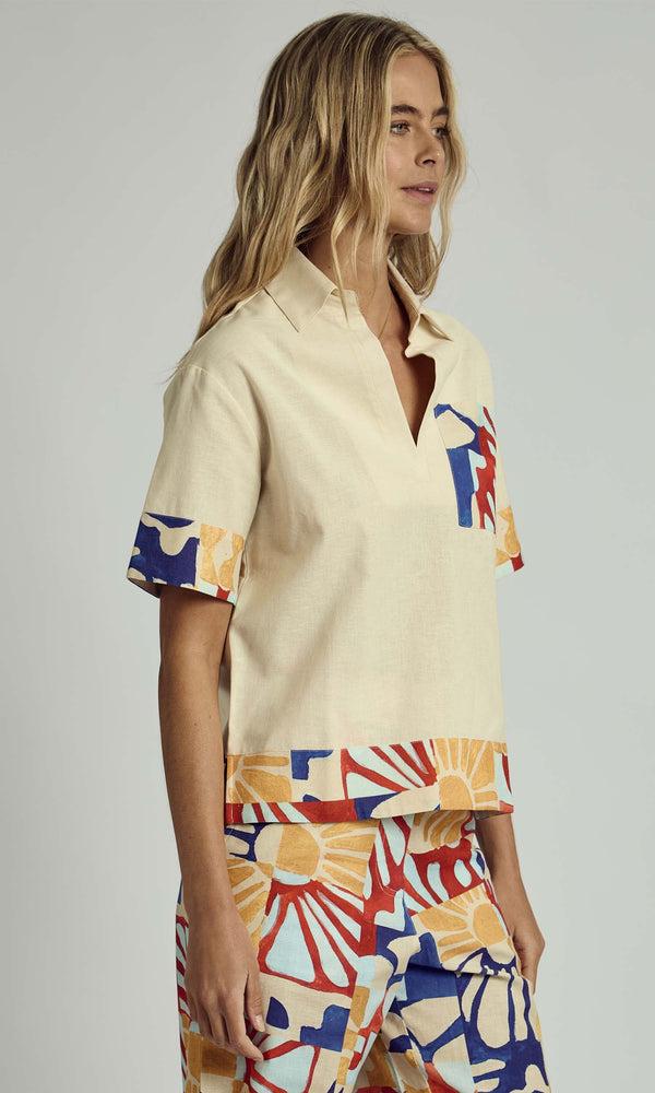 Native Youth COLLAGECLIPSE PATCH POCKET PRINTED SHIRT CO-ORD IN MULTI