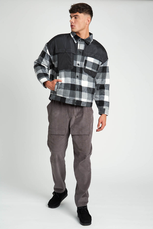 Native Youth CRAWFORD OVERSIZED FIT CHECK JACKET WITH NYLON PANEL