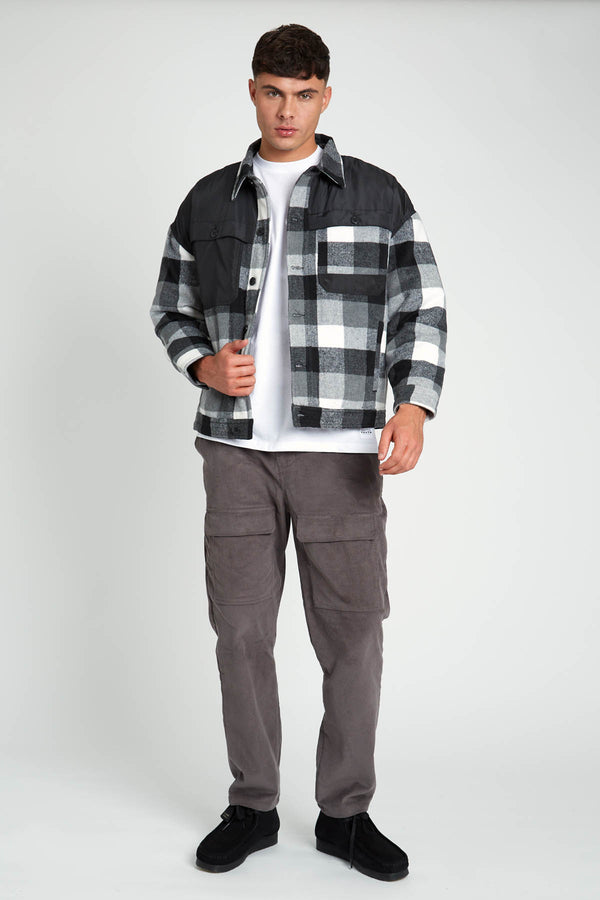 Native Youth CRAWFORD OVERSIZED FIT CHECK JACKET WITH NYLON PANEL