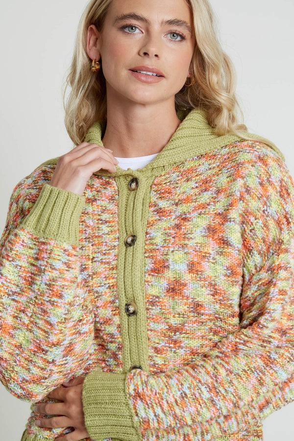 Native Youth CYPHER OVERSIZED CARDIGAN IN SPACE DYE KNIT