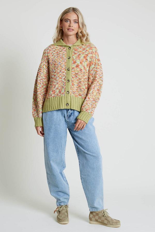 Native Youth CYPHER OVERSIZED CARDIGAN IN SPACE DYE KNIT