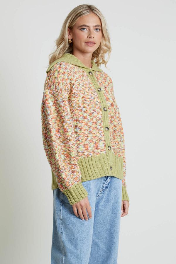 Native Youth CYPHER OVERSIZED CARDIGAN IN SPACE DYE KNIT