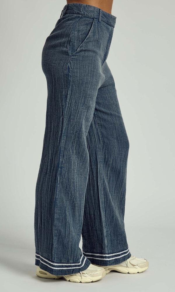 Native Youth DENVER CONTRAST STITCH WIDE LEG TROUSER