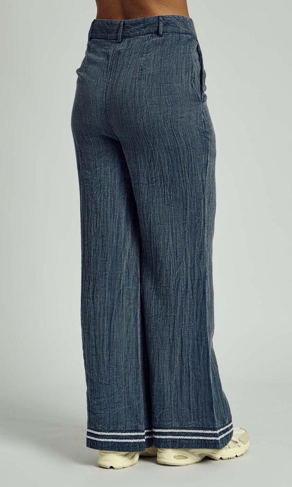 Native Youth DENVER CONTRAST STITCH WIDE LEG TROUSER