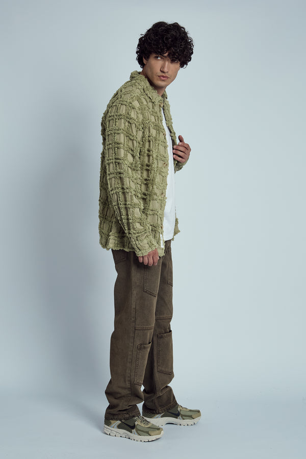 Native Youth DURST FRINGE TEXTURED JACQUARD OVERSHIRT