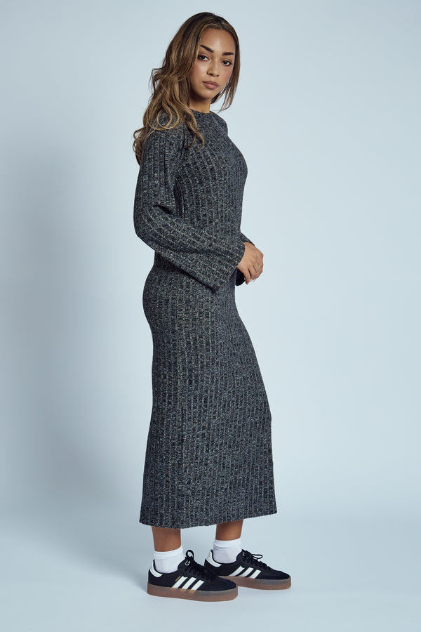 Native Youth ELIZA RIBBED BACK DETAIL KNITTED MAXI DRESS