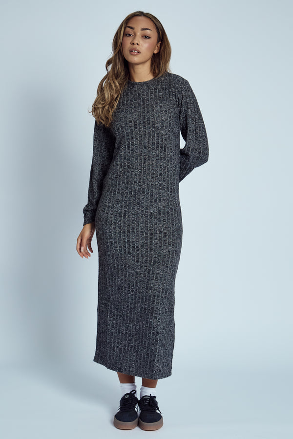 Native Youth ELIZA RIBBED BACK DETAIL KNITTED MAXI DRESS